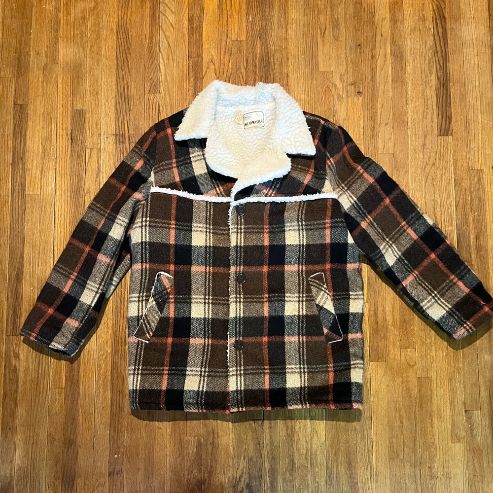 Vintage Sears 80s-90s Sherpa Style Wool Workwear Plaid Winter Jacket